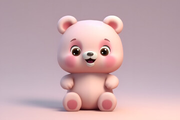 3d rendering cute Bear cartoon