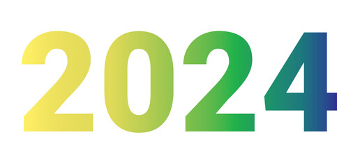 the number two thousand and twenty-four with combined color gradations which refers to an aesthetic and harmonious color combination
