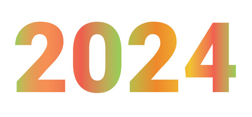the number two thousand and twenty-four with combined color gradations which refers to an aesthetic and harmonious color combination
