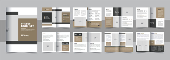 Creative Interior Design Brochure Template, Modern Interior Design Magazine Layout vector