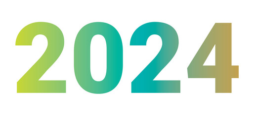 the number two thousand and twenty-four with combined color gradations which refers to an aesthetic and harmonious color combination
