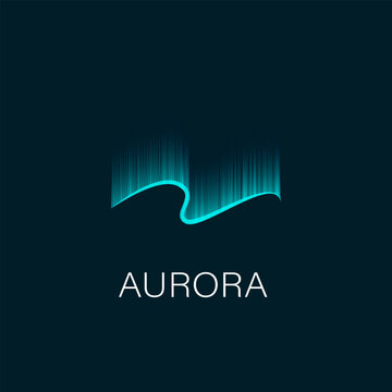 Aurora northern lights in the sky at night. abstract modern vector use as a logo for a business.