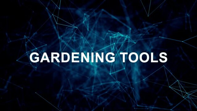 Animated futuristic texts about Garden Supplies, plants and gardening tools services