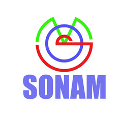 Sonam name logo in adobe illustrator 