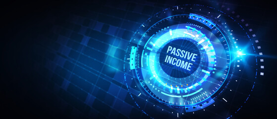 Passive income business concept. Business, Technology, Internet and network concept. 3d illustration