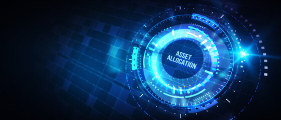 Asset allocation concept.Business, Technology, Internet and network concept.3d illustration
