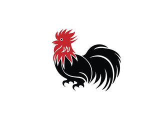 Rooster silhouette vector, poultry chickens roosters vector design and logo.