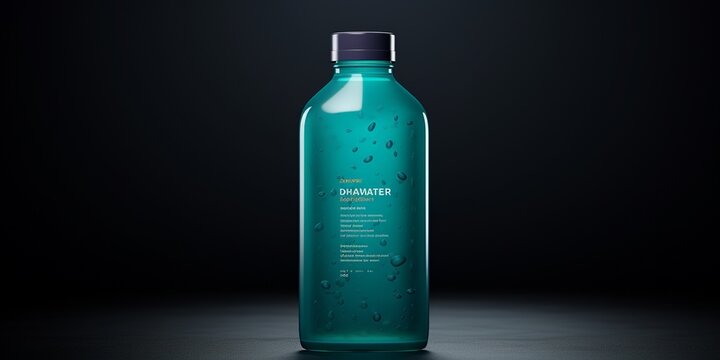 Create a blank mouthwash bottle mockup with customizable flavor and label design.