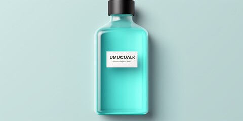 Create a blank mouthwash bottle mockup with customizable flavor and label design.