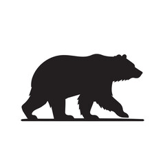 Bear side view in black and white