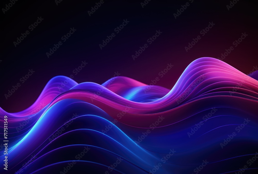 Sticker Colorful wavy curve technology background map