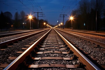 Obraz premium Train tracks leading into the distance