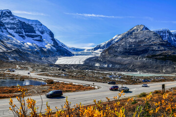 Athabasca Glacier at Columbia Icefield Parkway in Jasper National Park ,Canada