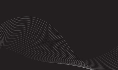 Black abstract flowing line background. Eps10 vector