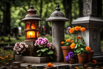 japanese lantern in garden