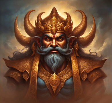 Portrait of demon king Raavan.
