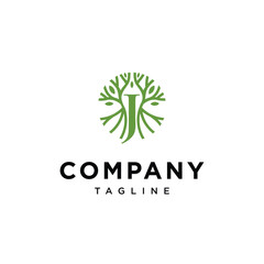 
Letter J Tree Logo icon vector template.eps
