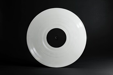 Black isolated mock up template for white vinyl record label sticker