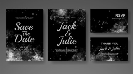 Wedding invitation with abstract watercolor background