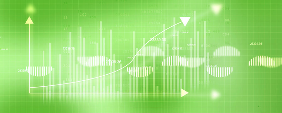 2d rendering Stock market online business concept. business Graph 
