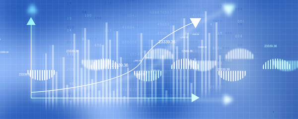 2d rendering Stock market online business concept. business Graph 
