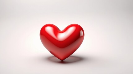 red heart on white background