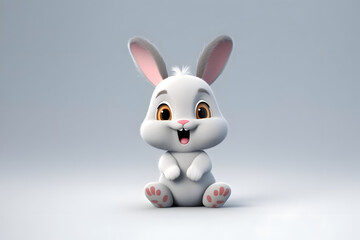 3d rendering cute Rabbit cartoon