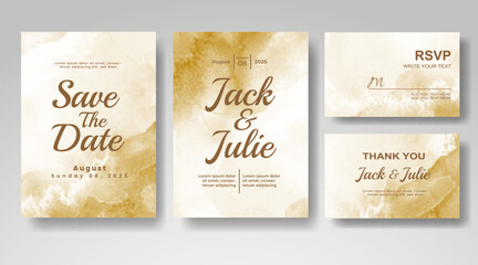 Wedding invitation with abstract watercolor background