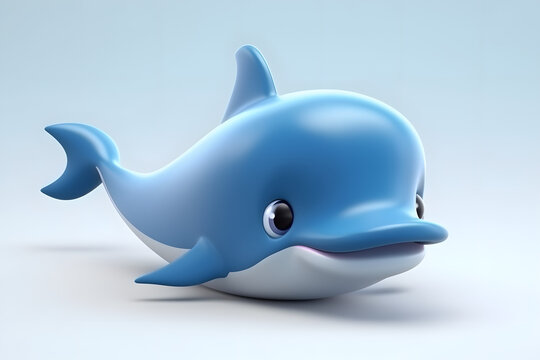 3d rendering cute Whale cartoon