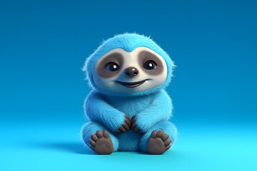 Obraz premium 3d rendering cute Sloth cartoon