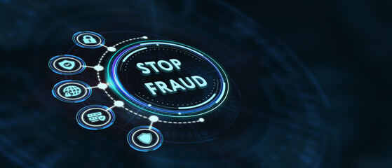 Fraud Alert Caution Defend Guard Notify Protect Concept. 3d illustration - obrazy, fototapety, plakaty