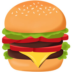 hamburger on a white