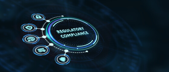 Compliance rules regulation policy law. Business, Technology, Internet and network concept. 3d illustration