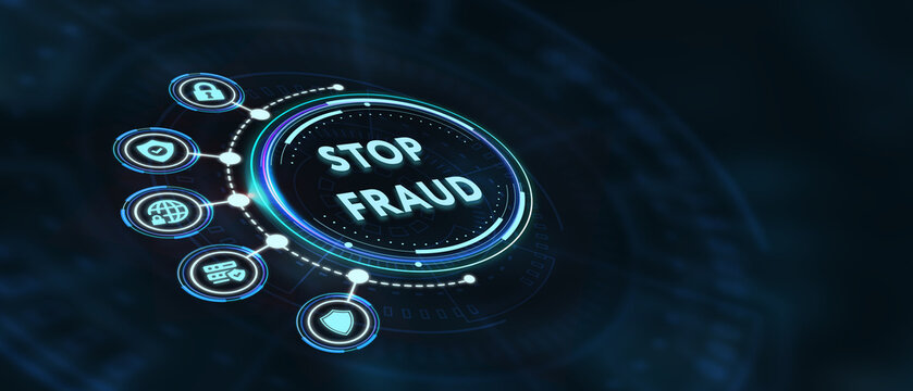 Fraud Alert Caution Defend Guard Notify Protect Concept. 3d illustration