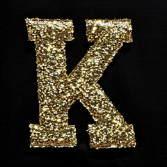 Letter K Logo Golden Shiny Icon Unique Generative AI