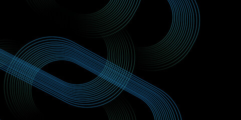 Abstract glowing circle lines on dark blue background.Futuristic concept. Suit for poster, cover, banner, brochure, presentation, website, flyer, and black background,
