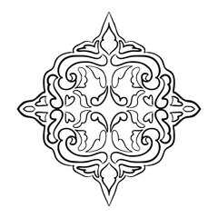 Decorative abstract element for decorating, creating prints or stencils. Vector illustration