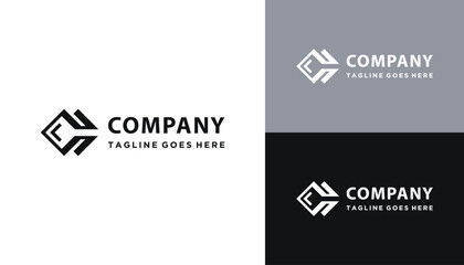 Initial Letter C Monogram With Elegant Luxury Square Line Art Logo Design