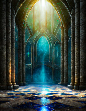 adventure game background, church, castle, 