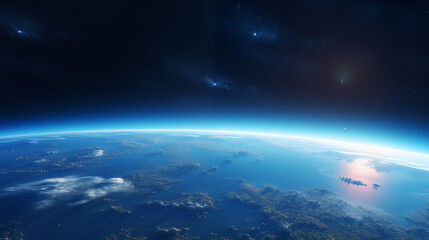 Obraz na płótnie Canvas 3D illustration of the planet Earth from space. Background for earth day, astronomy day, and environment day