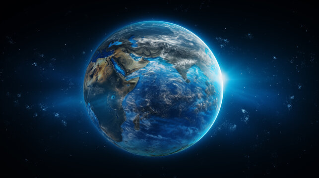 3D illustration of the planet Earth from space. Background for earth day, astronomy day, and environment day