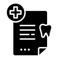 Fototapeta premium dental record glyph icon