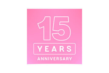15 years anniversary vector icon, logo. Graphic design element with number