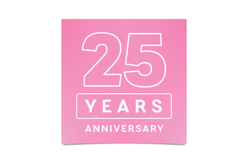 25 years anniversary vector icon, logo. Graphic design element with number
