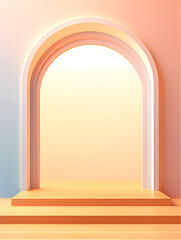 Fototapeta premium Modern round product advertising podium, booth, stage, product background, promotional event background