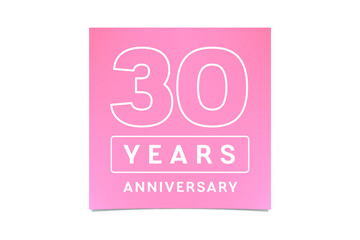 30 years anniversary vector icon, logo. Graphic design element with number
