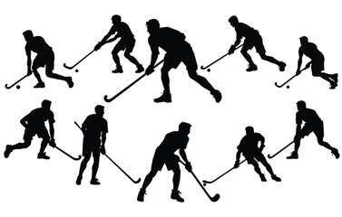 silhouettes of field hockey  vector,Hockey Players
