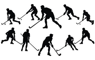 Fototapeta premium silhouettes of field hockey vector,Hockey Players