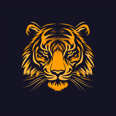 Majestic Tiger Face minimalist logo illustration