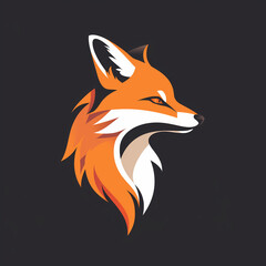 Fototapeta premium Fox Head on Black Background, Close-up Wildlife Photography of a Vibrant Fox Face